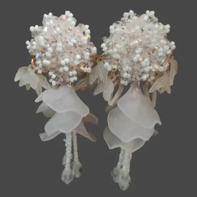 Taniya Craft whitecrystal Crystal Drops & Danglers