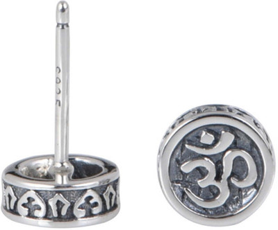 house of common Stylish Silver Plated Om Studs Alloy Earring Set