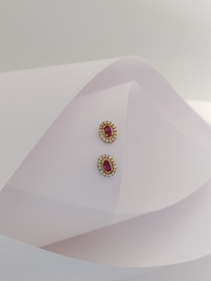 PARI ENT. AD - 73 Excellent Finish Ad American Diamond Stud Earrings For Women & Girls Diamond Brass Plug Earring