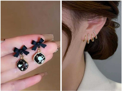 CROWNANDGLOW KOREAN Alloy, Brass Plug Earring, Stud Earring