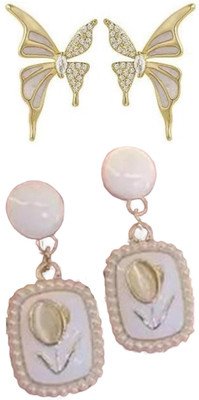 JassaJewelry Korean Elegant Stud Earrings for Girls and Women Alloy Stud Earring
