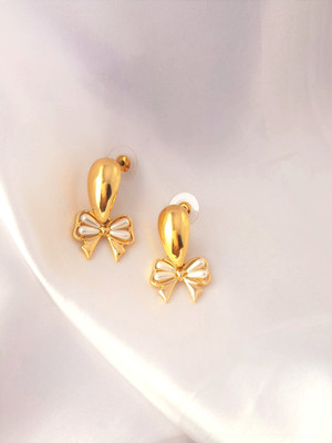 Elixi Gold Bow & Butterfly Earrings Stainless Steel Drops & Danglers