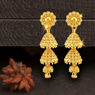 VIGHNAHARTA Traditional 1gm Gold and Micron Plated for Women and Girls Alloy Jhumki Earring