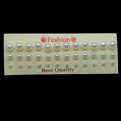 A A collectionn Sizzling Glittering Pearl Stud Earring for Women and Girls [VFJ1801ERG-18PAIR ] Alloy Stud Earring