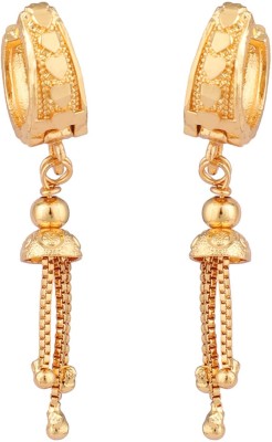 STYYLO FASHION Decent Look Gold Plated Tasselled Lightweight Hoop Earrings_SF Brass Hoop Earring
