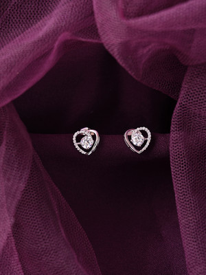 CLARA Zola Heart Cubic Zirconia Sterling Silver Stud Earring