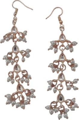 ssj White Jhumka Earrings with Elegant Heading for Women Brass Earring Set