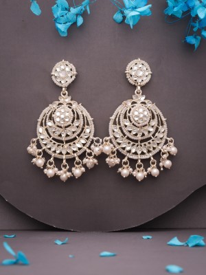 Vedda Pack of 1 Gold Drop & Danglers Earring for Women & Girls Diamond, Pearl Brass Drops & Danglers