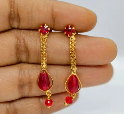 jeni One gram gold plated ad stone crystal earrings with mattal Copper Earring Set
