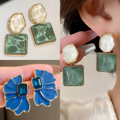 BLINGEE Korean Earrings Combo For Women Girls Floral Flower Stylish Trending Trendy Crystal Alloy Earring Set, Drops & Danglers, Stud Earring