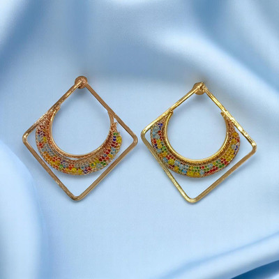 OKU Jhumka for girls ||Multicoloured beaded || Alloy Hoop Earring, Plug Earring, Jhumki Earring