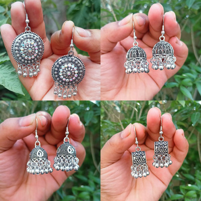 Jhumka Street Jhumki Earrings for girls and woman's combo Pack of 4 Alloy Jhumki Earring