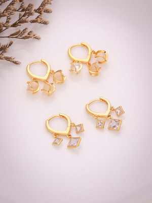 brado jewellery Korean Style Gold Plated Eyebell Cat Eye Earrings Stud For Women & Girls Brass Drops & Danglers