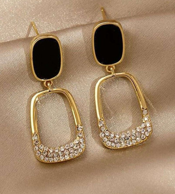 DivinedDesigns Premium Quality Black Square Dangles Alloy Drops & Danglers