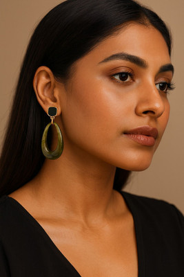 zarevia ZAREVIA Bow Pearl Drop Earrings for Women & Girls Sea Green Copper Drops & Danglers