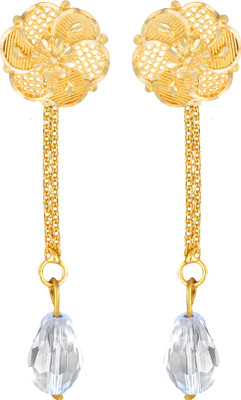 VIVASTRI Removable Stud & Drop Combo Earring -( 1 Pair Stud,1 Pair Crystal Chain) Cubic Zirconia Alloy Drops & Danglers