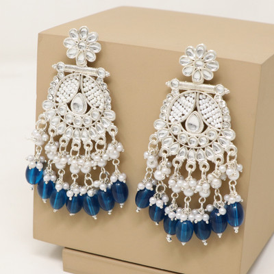 MOON ENTERPRISE Traditional Chandbali Kundan Pearl Alloy Earring Set