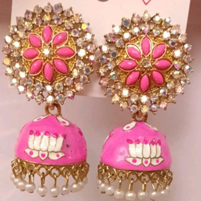 Reshu WEDDING JHUMKHAS Agate Brass Jhumki Earring