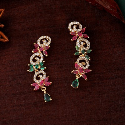Estele Earrings Cubic Zirconia Brass Drops & Danglers