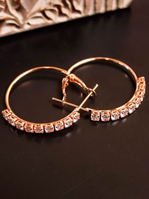 Dressberry Rose Gold-Plated Hoop Earrings Brass Hoop Earring
