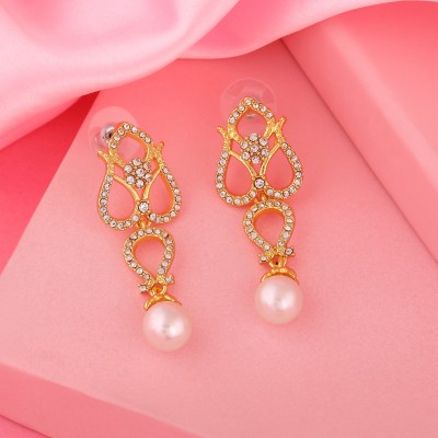 GehenabyEstele Earring Pearl Alloy Drops & Danglers