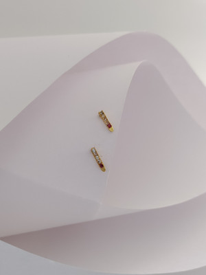 PARI ENT. AD - 89 Excellent Finish Ad American Diamond Stud Earrings For Women & Girls Diamond Brass Plug Earring