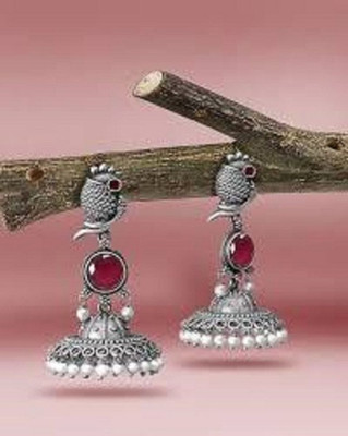 Dressberry Silver Earring for Women & Girls Diamond Brass Drops & Danglers