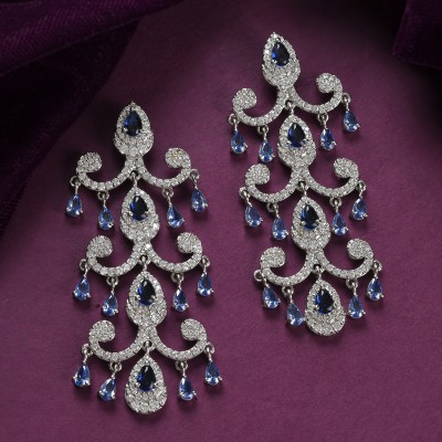 Voylla Royal Romance Elsa Statement Earrings Zircon Brass Drops & Danglers