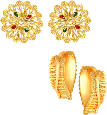 VIGHNAHARTA Stud Clip on Earring Combo set For Women and Girls (2 Pair Earring) Alloy Clip-on Earring, Stud Earring
