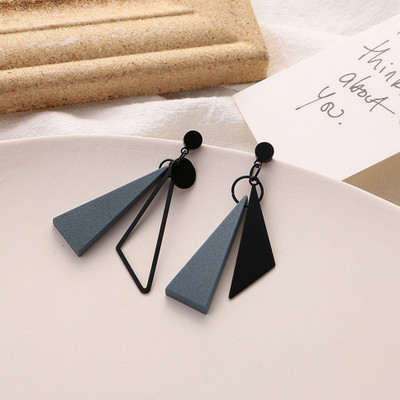 MYKI MYKI Gorgeous Geometric Party Wear Long Black Earring For Women & Girls Alloy Stud Earring