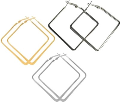 Vipunj STYLISH SQUARE EARRINGS COMBO Stainless Steel Earring Set