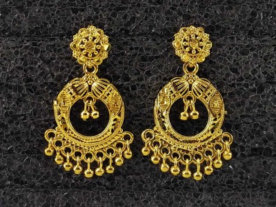 AFJ GOLD One Gram Gold Plated Traditional Trendy Stylish Earrings. Copper Stud Earring