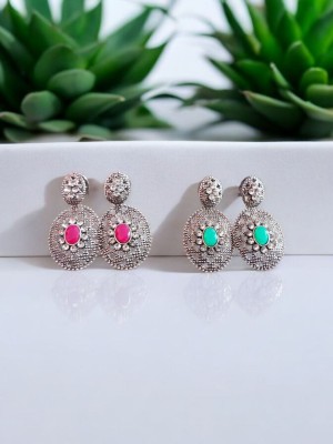 Fashion earings Traditional Oxidised Silver Plated Chandbali Earrings Alloy Stud Earring, Earring Set, Drops & Danglers, Plug Earring