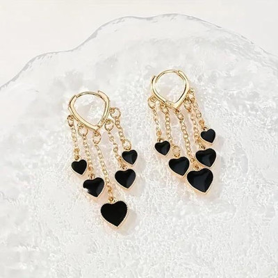 LBTK Dangle Earrings with Heart Motif Cubic Zirconia Alloy Stud Earring, Drops & Danglers