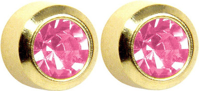 STUDEX 2MM October – Rose Bezel 24K Pure Gold Plated Metal Stud Earring