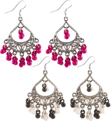 Jamleen Gallery Dual Tone Beaded Dangler Earrings Alloy Jhumki Earring