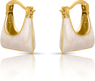 Whipcord Trendy U Shaped White Handbag Dangle Korean Earrings for Girls & Women Zircon Alloy, Metal Stud Earring