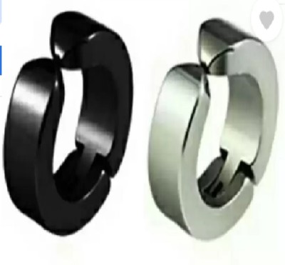 Earchic FK-Trendy & Stylish Cool Dude Multi Colour Magnet Bali For Men blacksilverclip Alloy Clip-on Earring