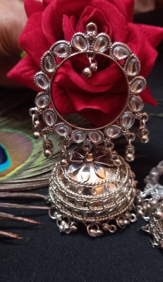 Behaappyk Traditional Jhumka Zircon, White Zircon Bronze Jhumki Earring, Stud Earring, Drops & Danglers