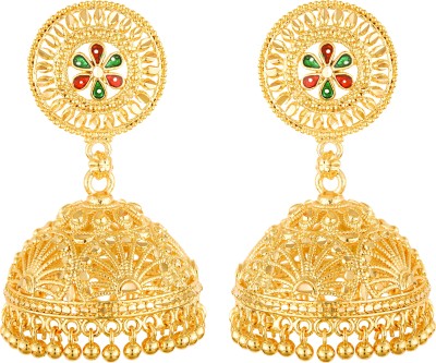 VIGHNAHARTA Trendy Glittering GoldPlated Screw back alloy Jhumki Earring for Women and Girls Brass Jhumki Earring