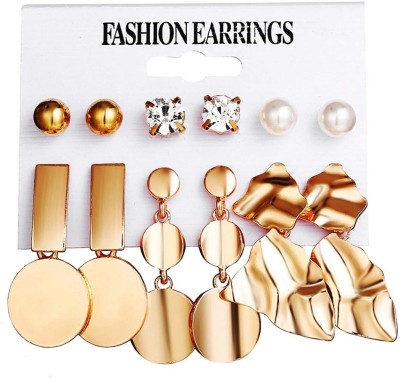 Jewels Galaxy Stylish Earrings Combo Alloy Drops & Danglers, Hoop Earring