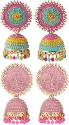 Keviv Wedding & Engagement Earring Combo for Women Beads, Pearl Alloy, Brass Earring Set