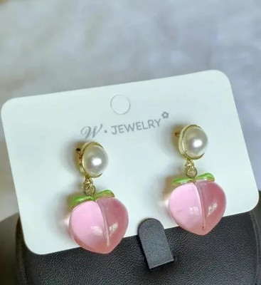 JRISSY STYLISH STUD PEACH EARRINGS for girls, women. Alloy Stud Earring