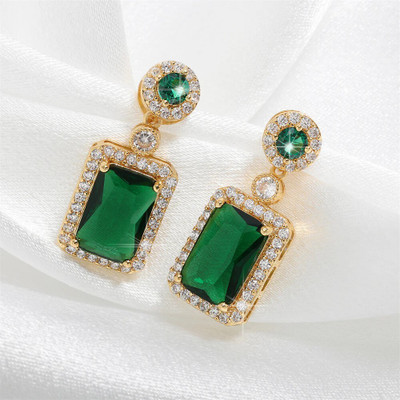 neze NZ 225 Gold Plated Cubic Zirconia Studded Alloy Drops & Danglers