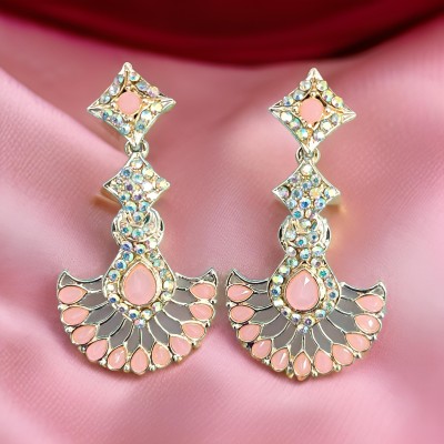 KayalBrothers Earring_Baby_Pink_01 Crystal Alloy Chandbali Earring