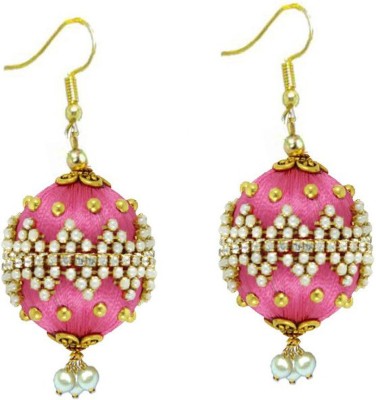 Sanj Silk Thread High quality rounded medium size jhumki earring set for women and girls Beads Silk Dori Jhumki Earring