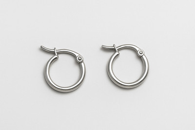 COMMON ETAIL Sterling Silver Hoop Hypoallergenic Earrings for Men And Women Stainless Steel Hoop Earring