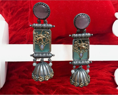SBPR Creation Oxidised Stones & Beads Traditional Earring For Women & Girls Alloy Drops & Danglers