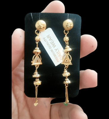 DIVS FASHION SUIDHAGA EARRING WITH ROUND AND TRIANGLE SHAPE DESIGN Brass Drops & Danglers