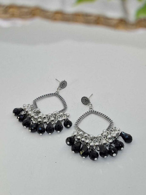 DANGAR ENTERPRISE Silver Earring Bezel/Jumkha With Beads Alloy Jhumki Earring